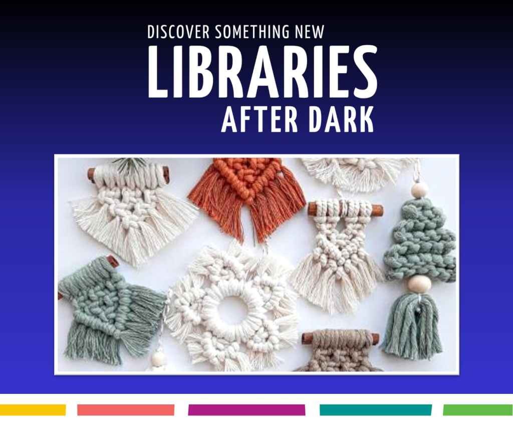 Cover image for event - CrAfter Dark at Shepparton Library - Macrame Christmas Tree Ornaments
