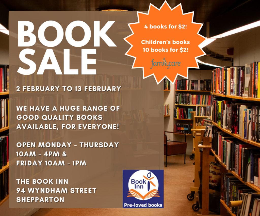 Cover image for event - FamilyCare Book Inn Book Sale