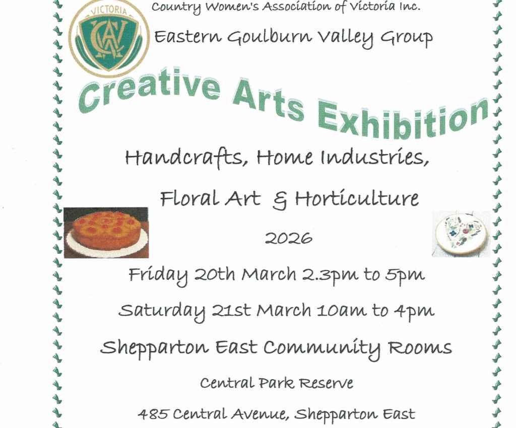 Cover image for event - Eastern Goulburn Valley Group CWA Creative Arts Exhibition
