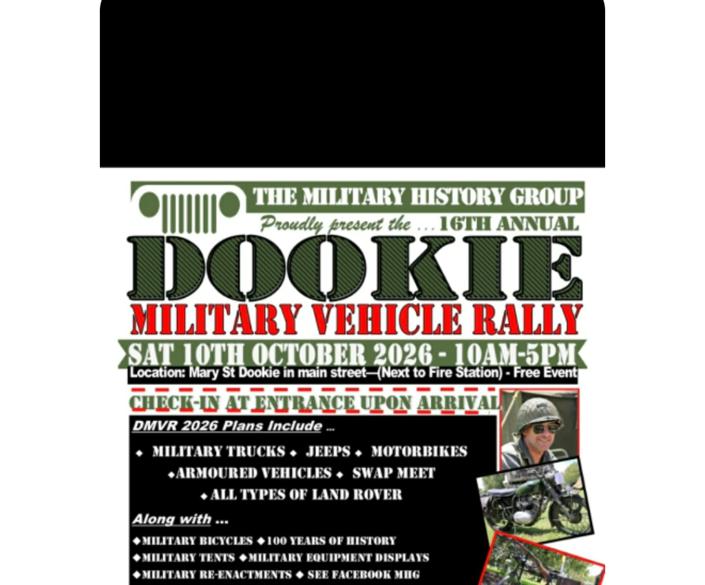 Cover image for event - Dookie Military Vehicle Rally 2026