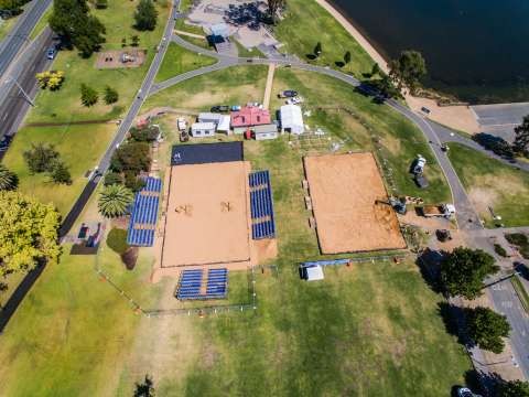 Volleyball Setup Drone Aerial - 20170228 - 0036