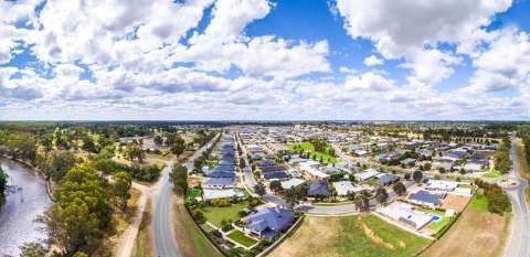 Greater Shepparton Aerial Drone Boulevard Housing Area - 20161124 - 0229-Pano-edited-stretchedSky