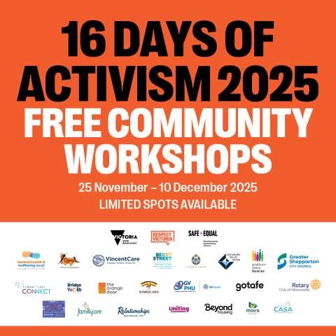 16 Days of Activism - Free Workshops - Social Tile